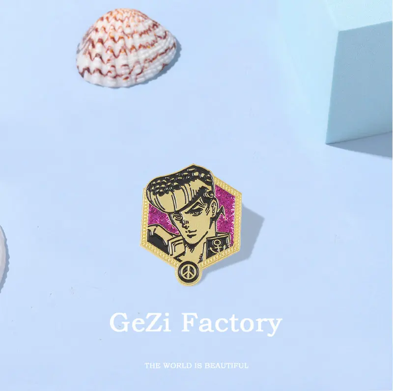 Custom Bizarre Adventure Brooches Lapel Badges Cartoon Japanese Anime Jewelry Gift for Fans Friends JoJo Enamel Pins