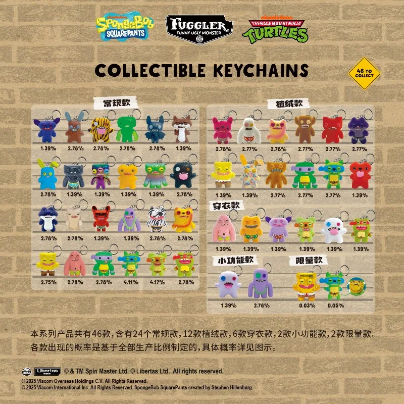 Fuggler Schlüsselanhänger Blind Box 2. Generation Zähne Monster Actionfiguren Puppen Schlüsselanhänger Hässlicher süßer Cartoon Trendy Mystery Box Spielzeug