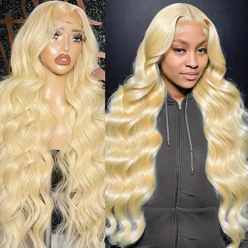 150 Density 13X6 HD Lace Wigs 613 Blonde 13X4 Frontal 30 Inches Body Wave Colored Pre-Plucked Baby Glue-Free Human Hair Wig