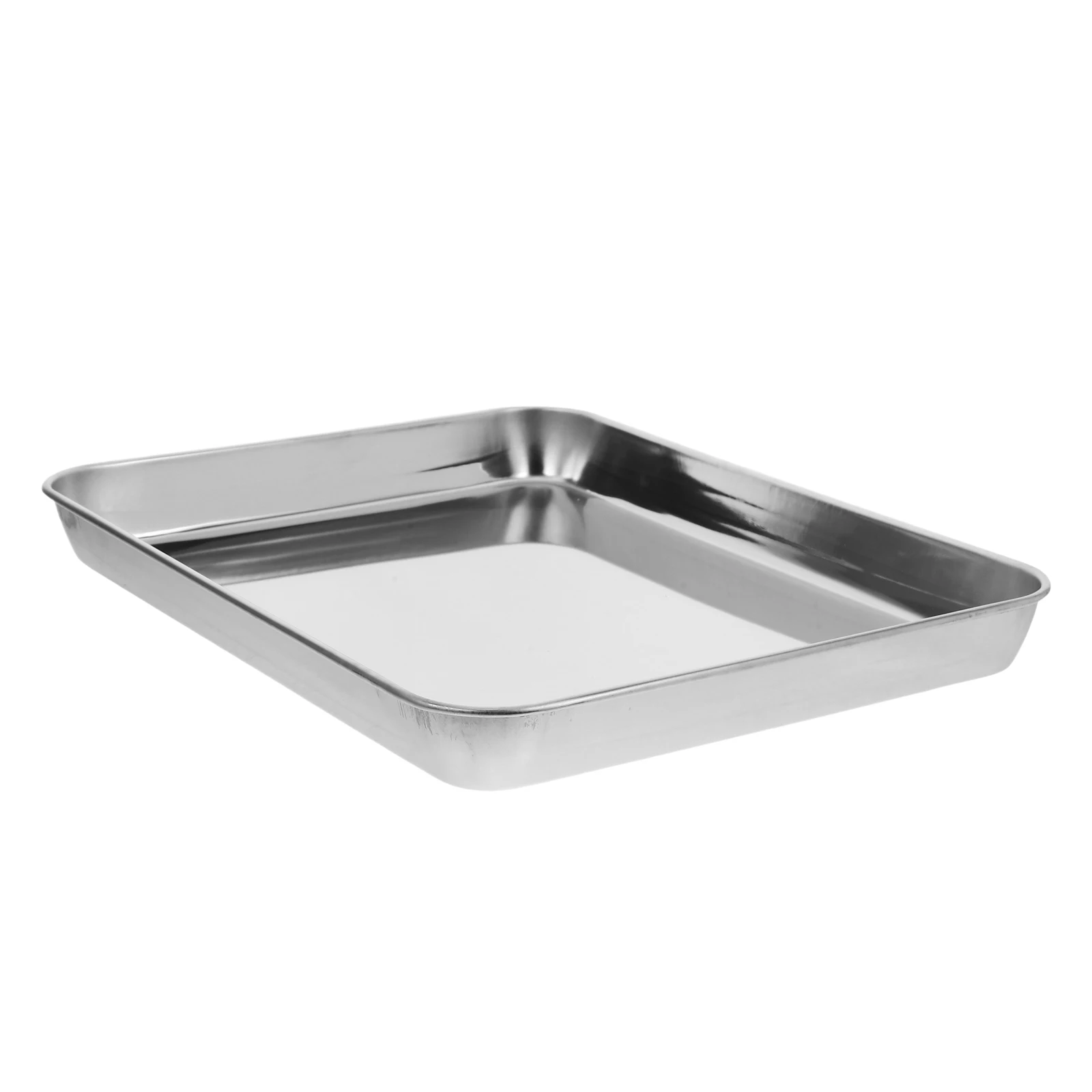 

1pc Medical Tray Stainless Steel Flat Bottom Wear Resistant Easy Clean Portable Lab Trays Instrument Storage Medical Use