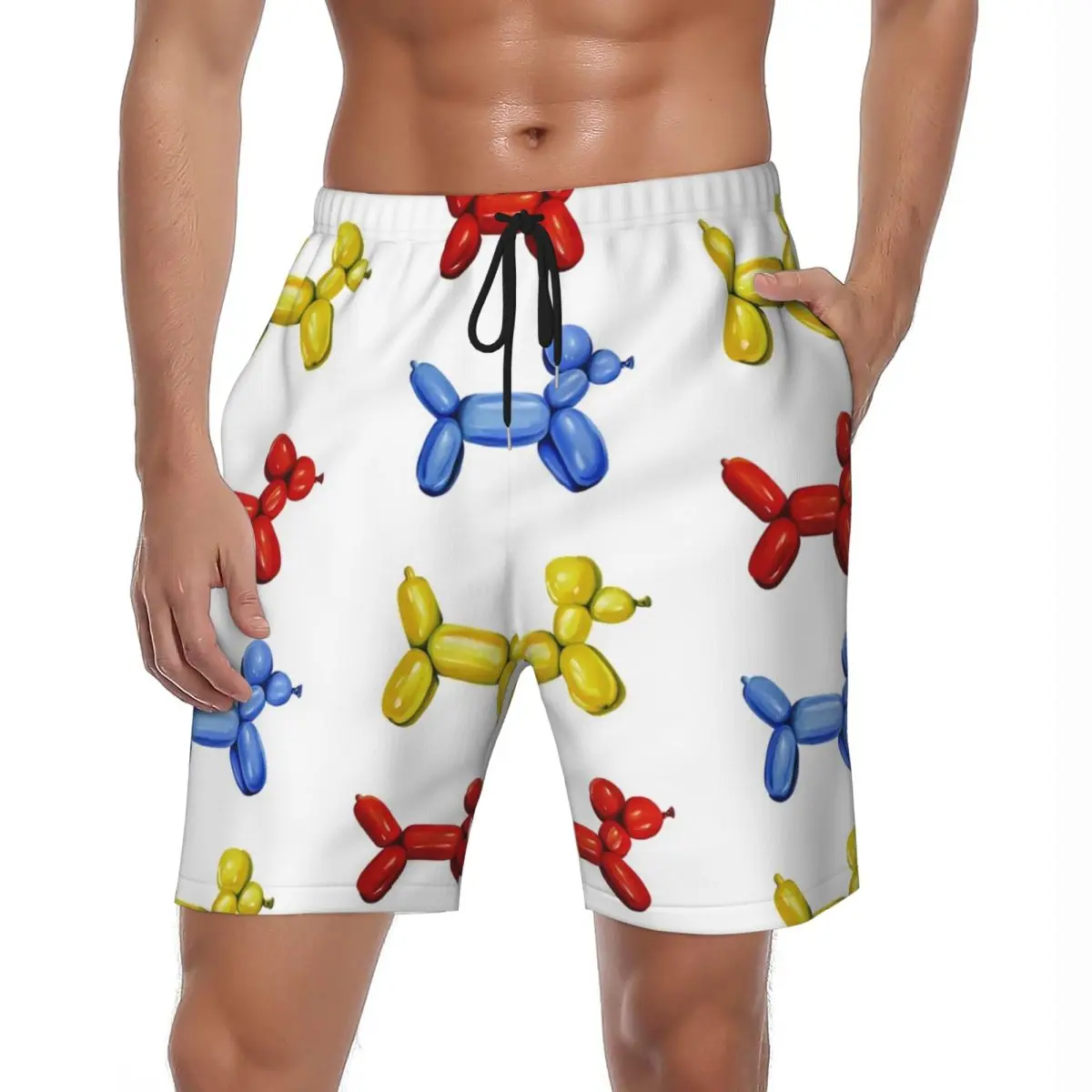 

Мужские шорты для доски, модные плавки с воздушным шаром и собакой, быстросохнущие пляжные шорты большого размера с героями мультфильмов животных, качественные шорты для бега