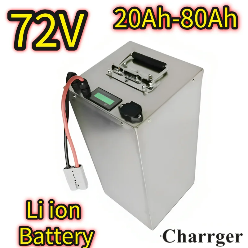 72 فولت 20 أمبير 30 أمبير 40 أمبير 50 أمبير 60 أمبير 70 أمبير 80 أمبير بطارية ليثيوم أيون مع BMS 3000 واط للدراجات النارية سيارة كهربائية دواسة موتو + شاحن 84 فولت