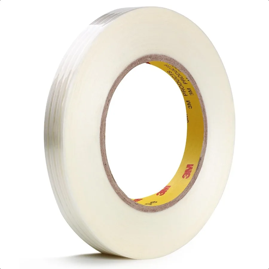 

8915 Упаковочная лента для тяжелых условий эксплуатации, 0,39 x 60 ярдов, прозрачная лента с нитью для тяжелой упаковки, доставка, движущаяся усиленная стекловолокно