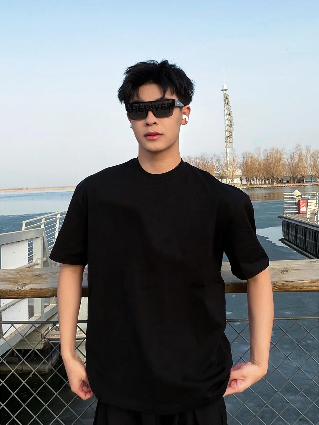 

Мужская хлопковая футболка Cleanfit American Style, черная, с коротким рукавом, дышащая, комфортная, не скатывается, для лета