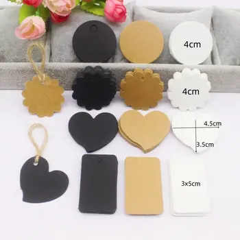 各種紙質禮品吊牌,每批100個,白色牛皮紙禮品包裝標籤,手工價格標籤 6 最佳銷售 手工包裝 - №6