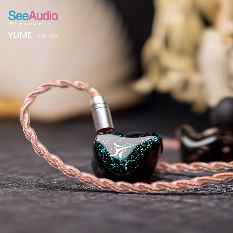 SeeAudio Yume Earphones HiFi In-Ear sports music wired Headphones Hybrid Driver (2Knowles BA+1 DD) DJ Monitor Musician Headphons