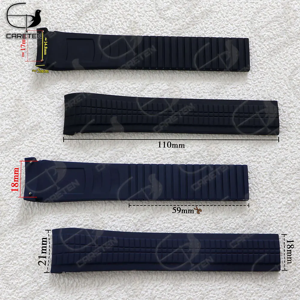 For Patek Philippe Grenade  Rubber Watch band 21mm Black Replace Original Aquanaut 5167 5164 Waterproof PP Silicone Watch Strap