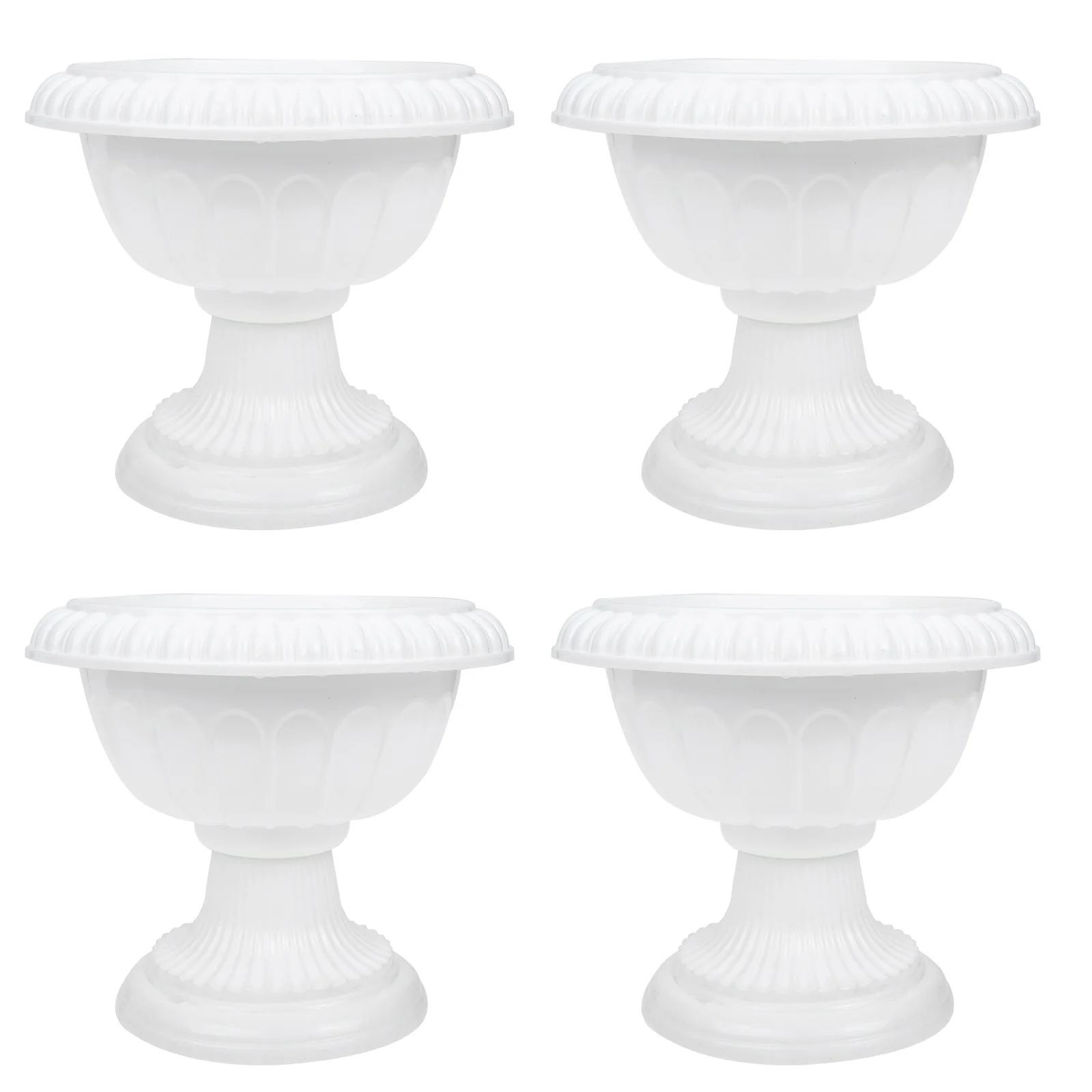 

4pcs European Style Flower Pot Prime Plastic Decorative Plant Holder for Balcony Garden Wedding Toughness Easy Installation