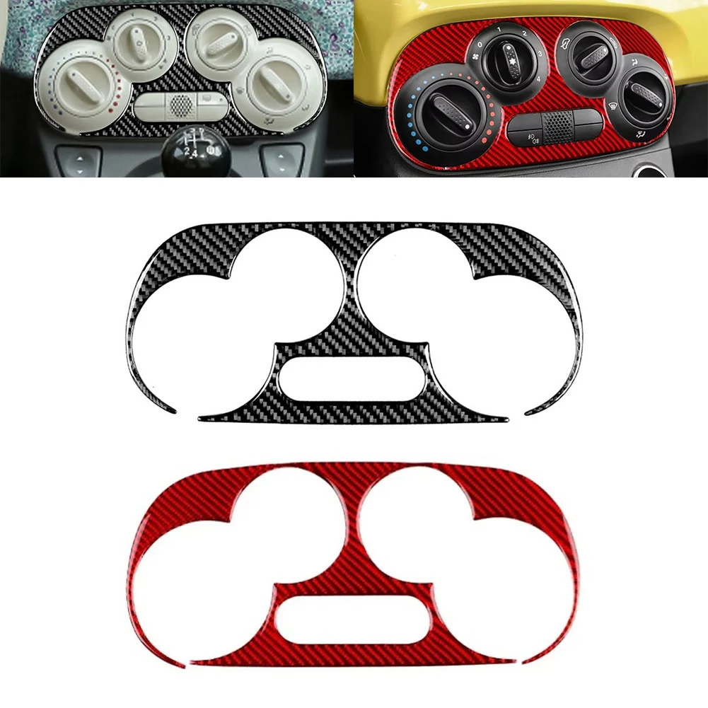 Soft Carbon Fiber Sticker For Fiat 500 (2008-2024) For Abarth 595 Air Conditioning Control Frame Car Accessories - view 5
