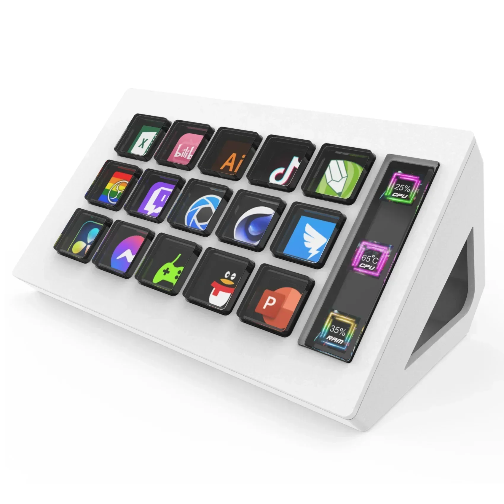 Imagem -04 - Streamdeck-teclado Lcd Touch Screen Visual Controlador Live Content Creation Botão Personalizado Windows Macos Android Presentes Ios 15 Teclas