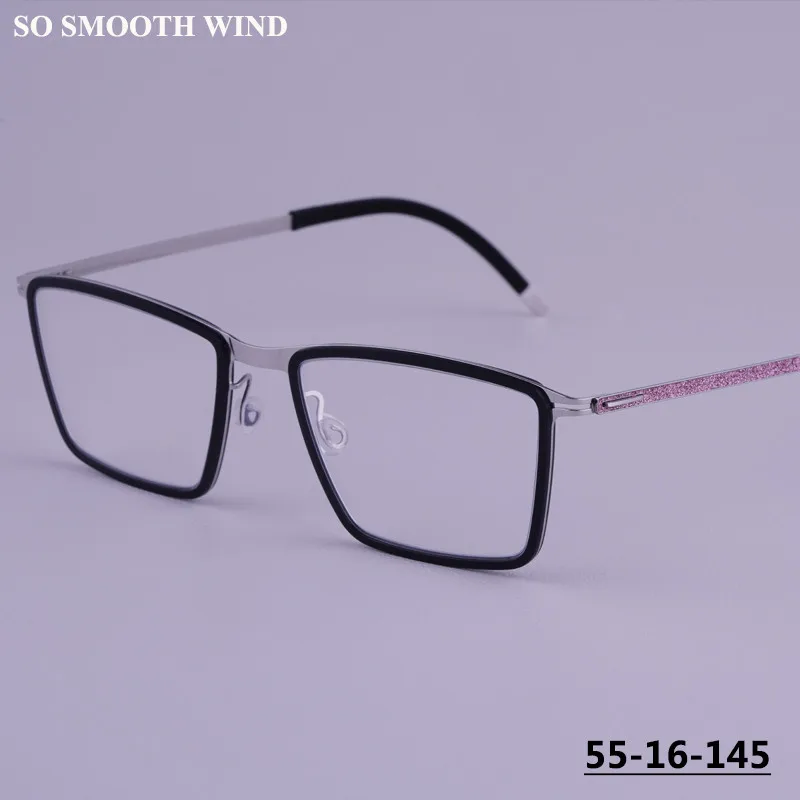 

Мужская квадратная безвинтовая титановая оправа для очков V460, ручной работы, ультралегкие дизайнерские очки класса люкс для мужчин и женщин