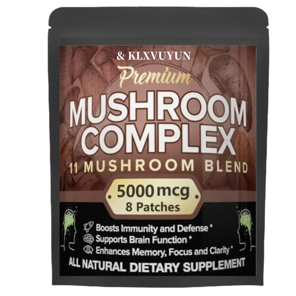 7 Blend Lions Mushroom Cordyceps, Chaga, Reishi, Turkey Tail, Maitake, Shiitake Supplement, Transdermal Patches made in the USA