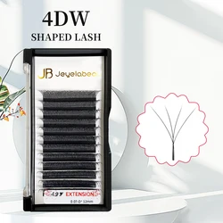 Super Soft 4D W Shape Lashes Clover Bloom Handmade Premade Volume Fans W Eyelash Extensions Natural Individual Lashes