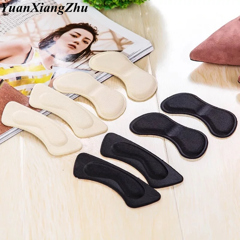 2 pair High Quality Sponge Invisible Back Soft Heel Pads for High Heel Shoes Grip Adhesive Liner Cushion Insert Pads Insoles