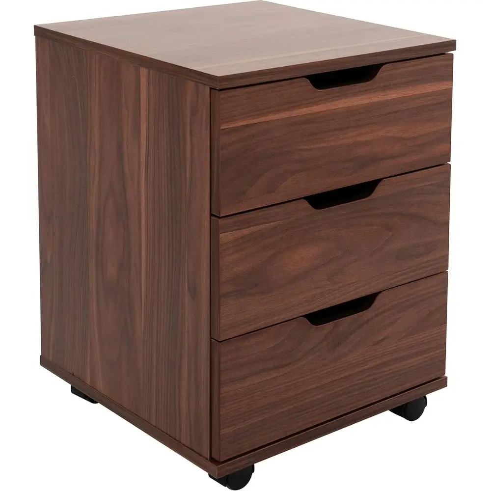 

Rolling Wooden File Cabinet with Casters, Brown Walnut Finish, Non-Assembled for Desk or Home Office