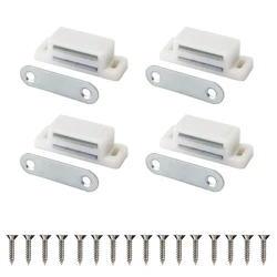Cupboard Kitchen Furniture Magnetic Cabinet Door Latch Closures White Plastic Strong Powerful Magnet Catch