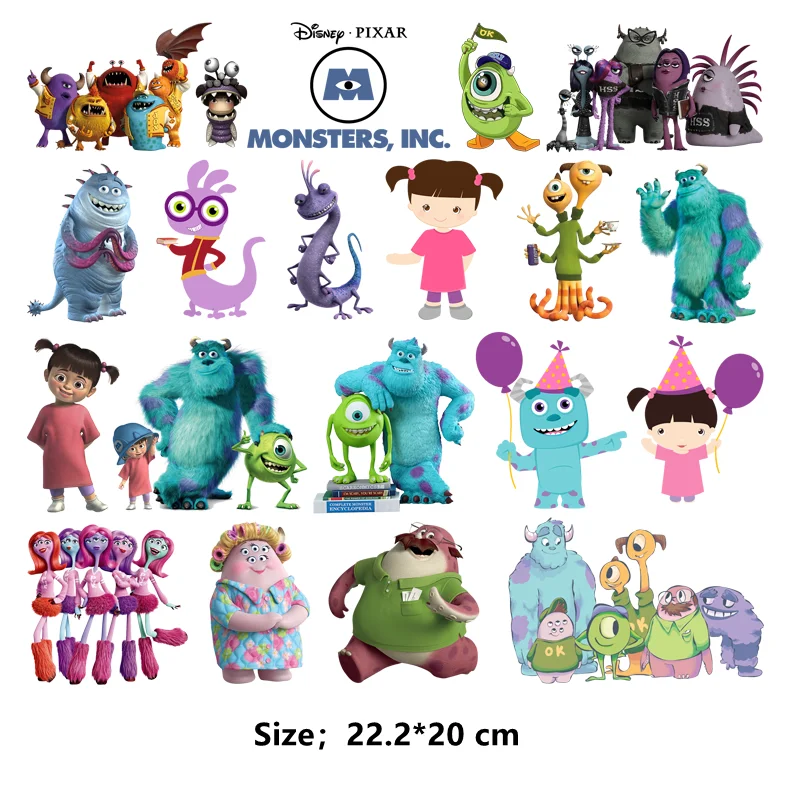 Disney PIXAR Monsters, Inc. thermo-stickers for children clothes patches iron on transfer