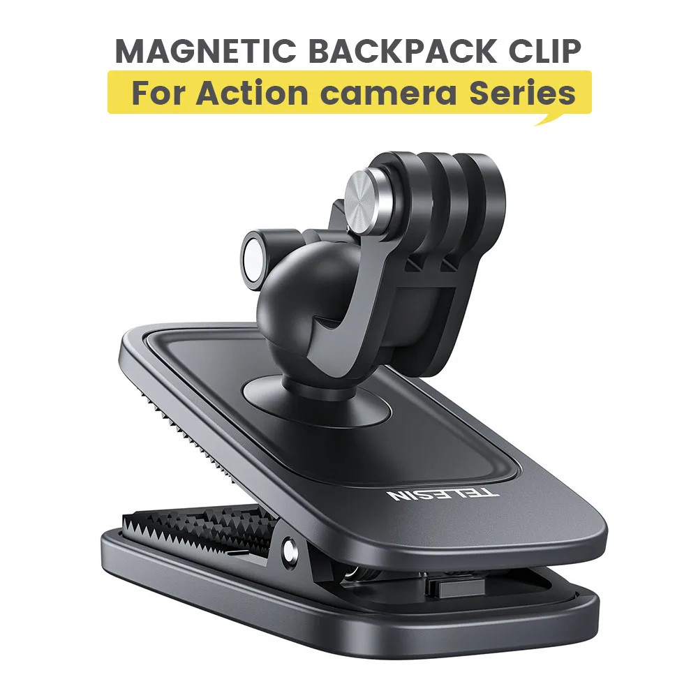 360 Degree Rotation Magnetic Backpack Clip Clamp Mount for GoPro 12/Insta360 X3/Ace Pro/Action 3 4 Camera Universal Accessories