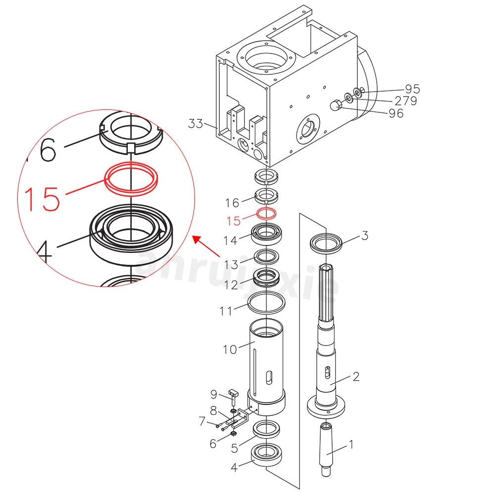 Spindle Bearings Spacer for SIEG SX3&JET JMD-3&BusyBee CX611&Grizzly G0619 Small drilling and milling machines