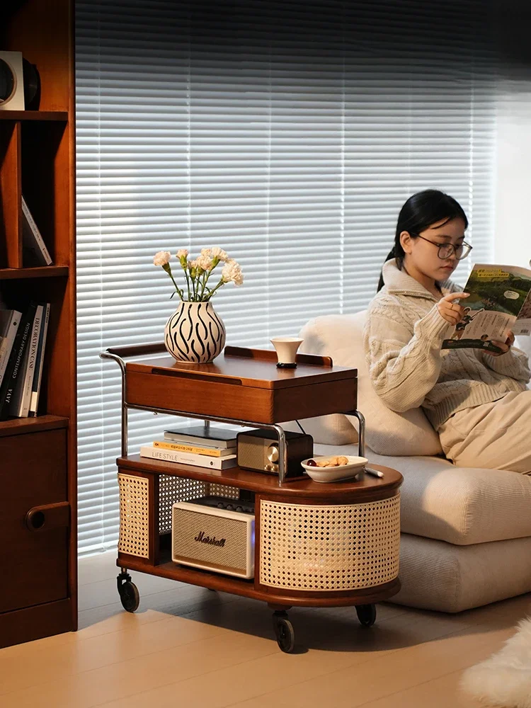 

#Several rattan weaving solid wood storage trolleys, living room sofas, second-hand sofa sideboards#