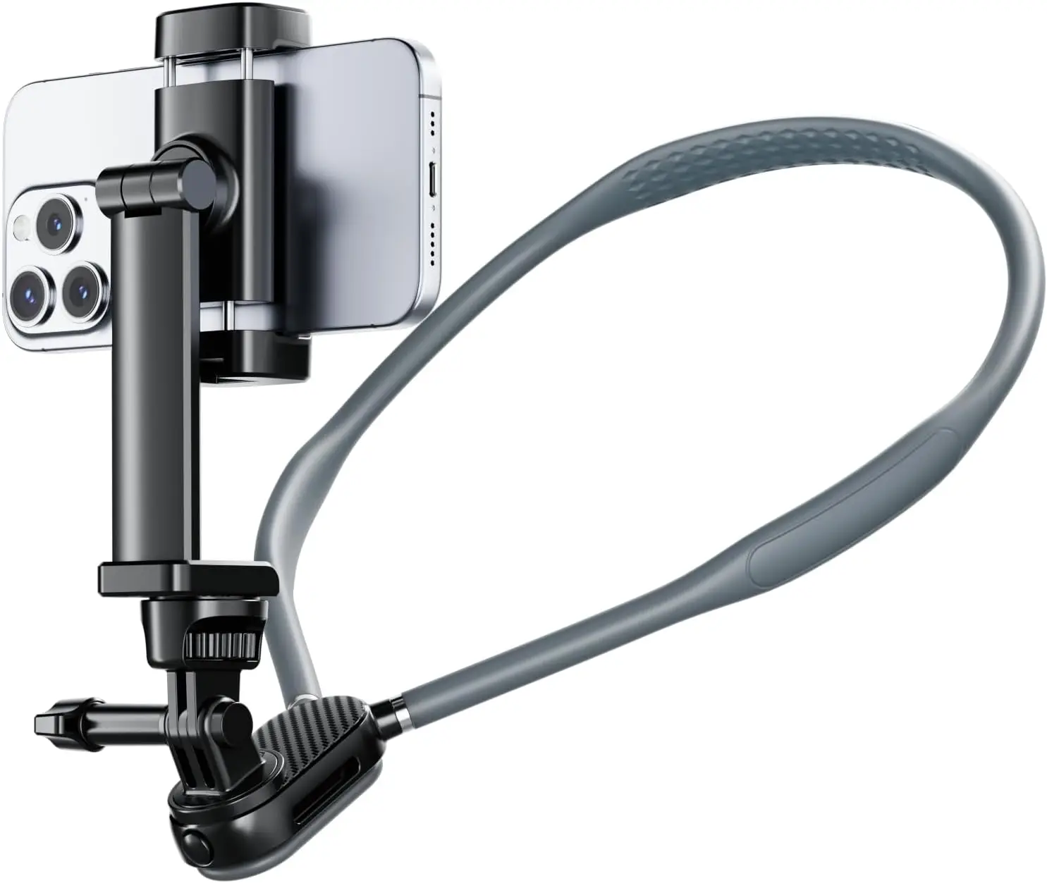 

Neck Phone Holder for Go Pro/Video Recording, Wearable Hands Free POV/Vlog Selfie Mount 360°Adjustable Around Cell Phone Stand