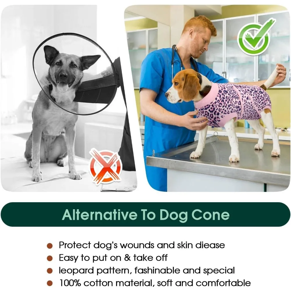بدلة جراحة الكلاب من Kuoser، بدلة مريحة لاستعادة الكلاب، قطعة واحدة للكلاب للجراحة، ملابس واقية بعد التشغيل، طوق إلكتروني ناعم Alte