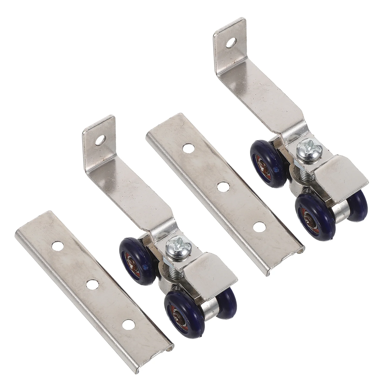 

1 Set Sliding Door Roller Pulley 4-Wheel Metal Ball Bearing Track Wheel For Barn Pocket Closet Wardrobe Doors Stainless Steel