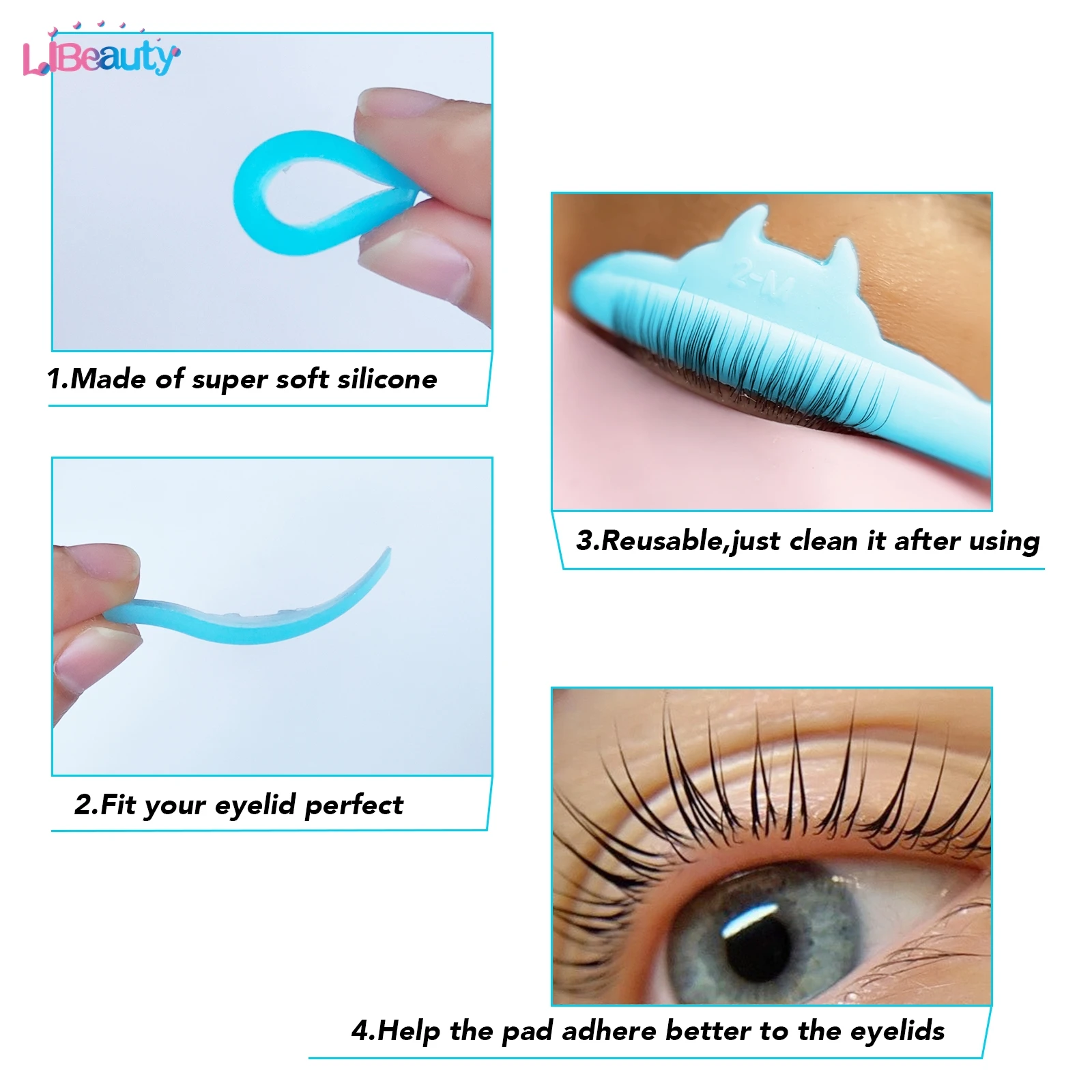 Libeauty 5 คู่ Eyelash Curler Lash lift Shields Eyelash Lift Perm Pads Lash Lift Pads Eye Curler เครื่องมือแต่งหน้าและอุปกรณ์เสริม