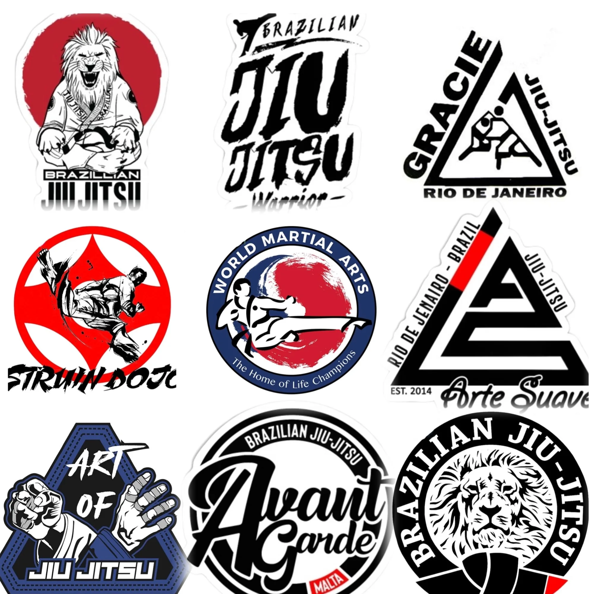 

Jiu Jitsu BJJ Wrestle Creative PVC Sticker for Decorate Car Van Bicycle Off-road Helmet Window Fridge Wall Decal Accessories