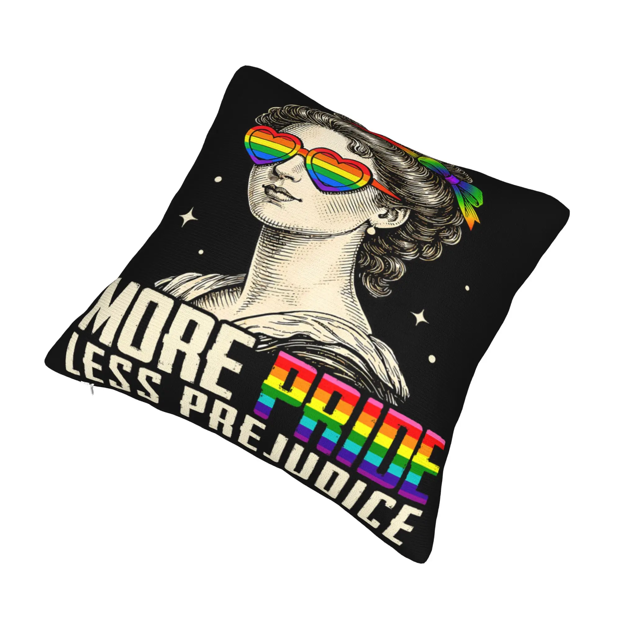 Decorative Pillowcase More Pride Less Prejudice  Merch Home  Throw Pillow Case Cover Zipper Multiple Sizes