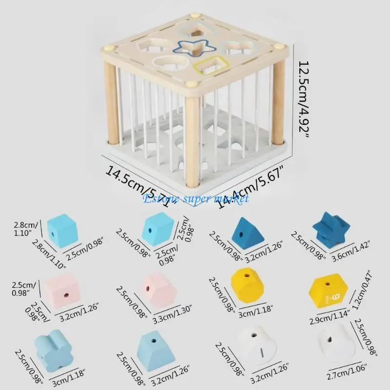 090B Đồ chơi đầy màu sắc Chuỗi Khối đồ chơi Đồ chơi Sắp xếp đồ chơi Trẻ trò chơi vui vẻ