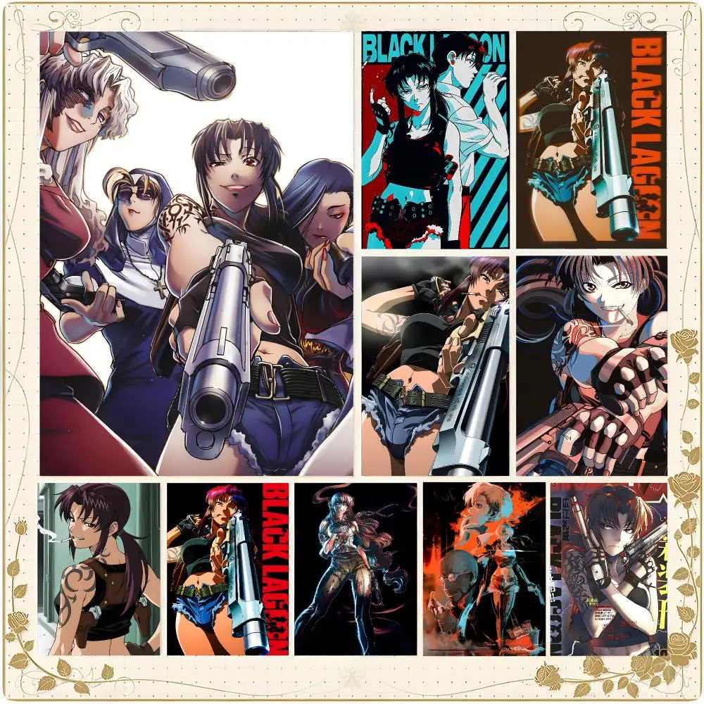 Anime Crime Black Lagoon Poster Wall Art Painting for Living Room Interior Decor and Gift Options