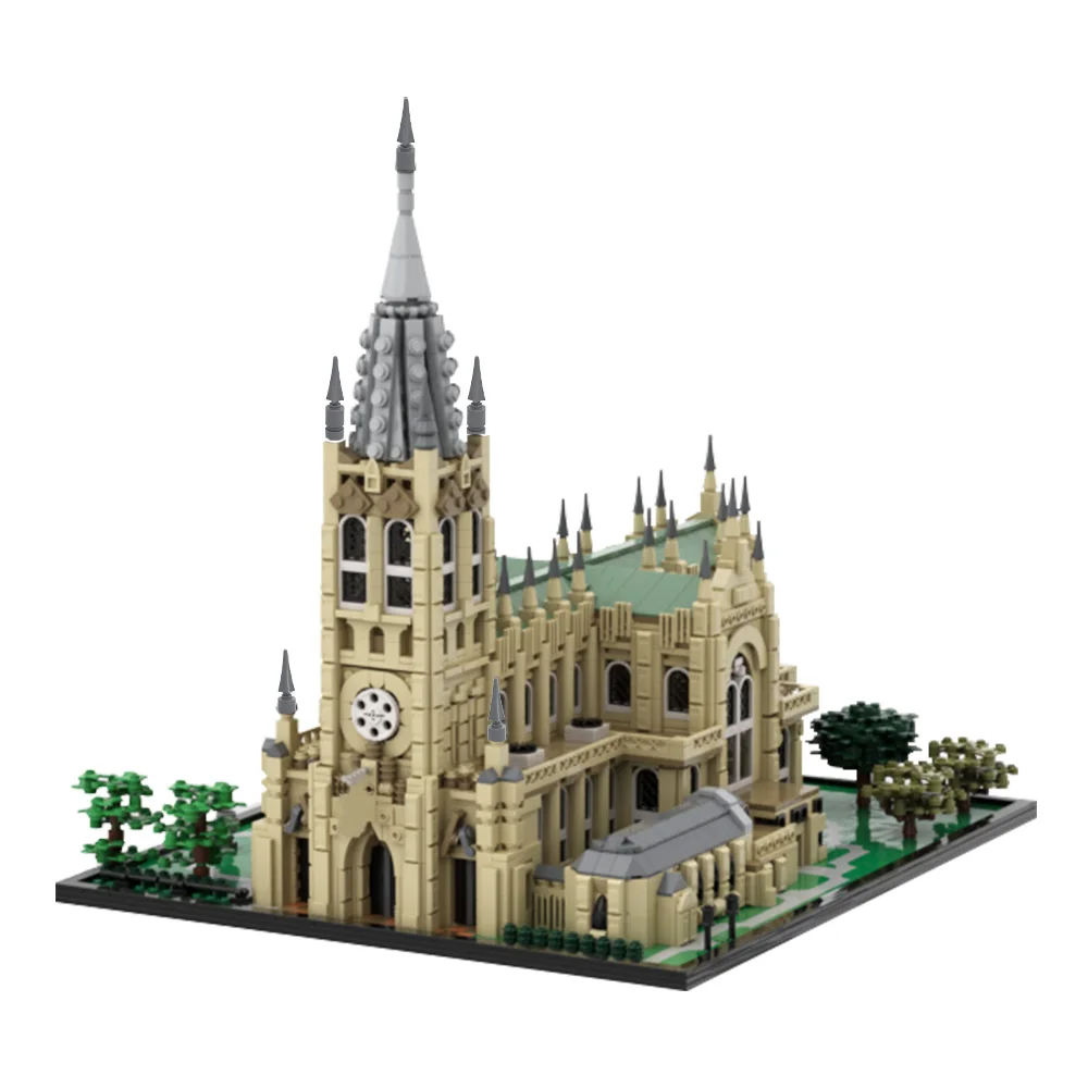 

MOC FGrace Church NYC, строительные блоки, модель, знаменитый средневековый замок, архитектурные кирпичи, собранная игрушка для детей, подарок