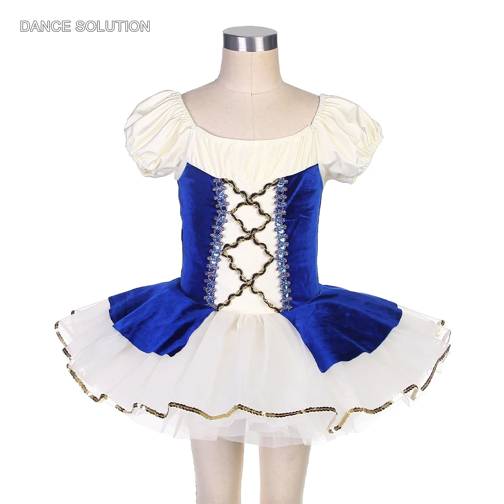 

Short Puff Sleeves Ballet Tutu Dress Velvet Bodice with Tulle Skirt Women Adult Stage Costume Ballet Outfit for Girls 20041