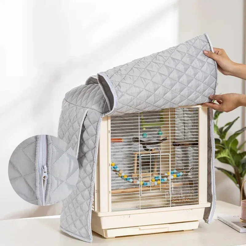 Winter Insulation Cover for Bird Cage Parrot Insulation Cover Accessories Warm Cotton Canopy Rain Proof Protective