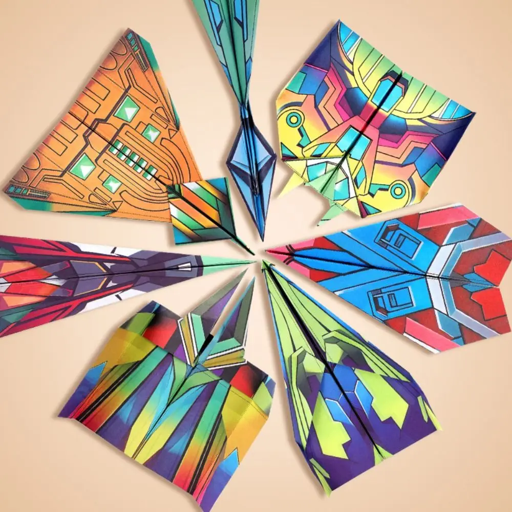 

Paper Handmade Airplane Origami Art Learning Montessori Airplane Origami Set 3D Cartoon Versatile Paper Aircraft Toy