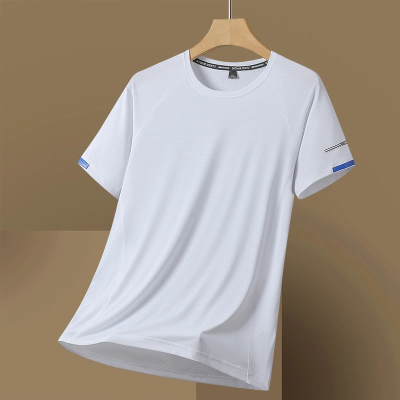 For 2024 Summer T Shirt Fashion Short Sleeves Quick Dry Running Casual Men\'S T-Shirts Oversize 7XL 8XL Top Tees Tshirts