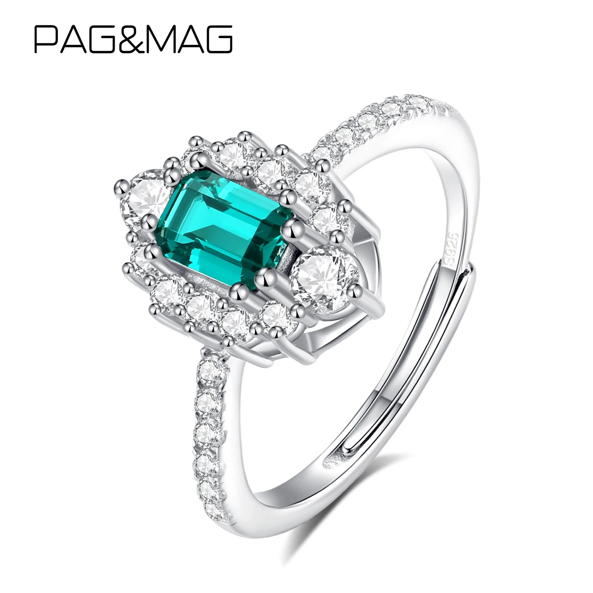 

Серебряные обручальные кольца PAG&MAG s925 зеленого цвета для женщин, элегантные и изящные, для вечеринок, подарок на помолвку