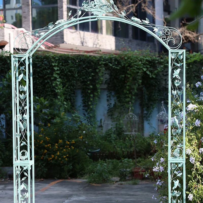 European style Vintage Iron Archway for Climbing Plants Vine Flowers Trellis Outdoor Garden Wedding Props