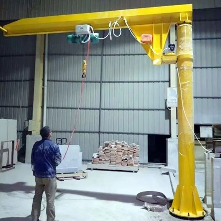 1 Ton Electric Hoist Lifting Columned Cantilever Jib Crane for Industrial Workshop Warehouse Material Handling Lifting Tool