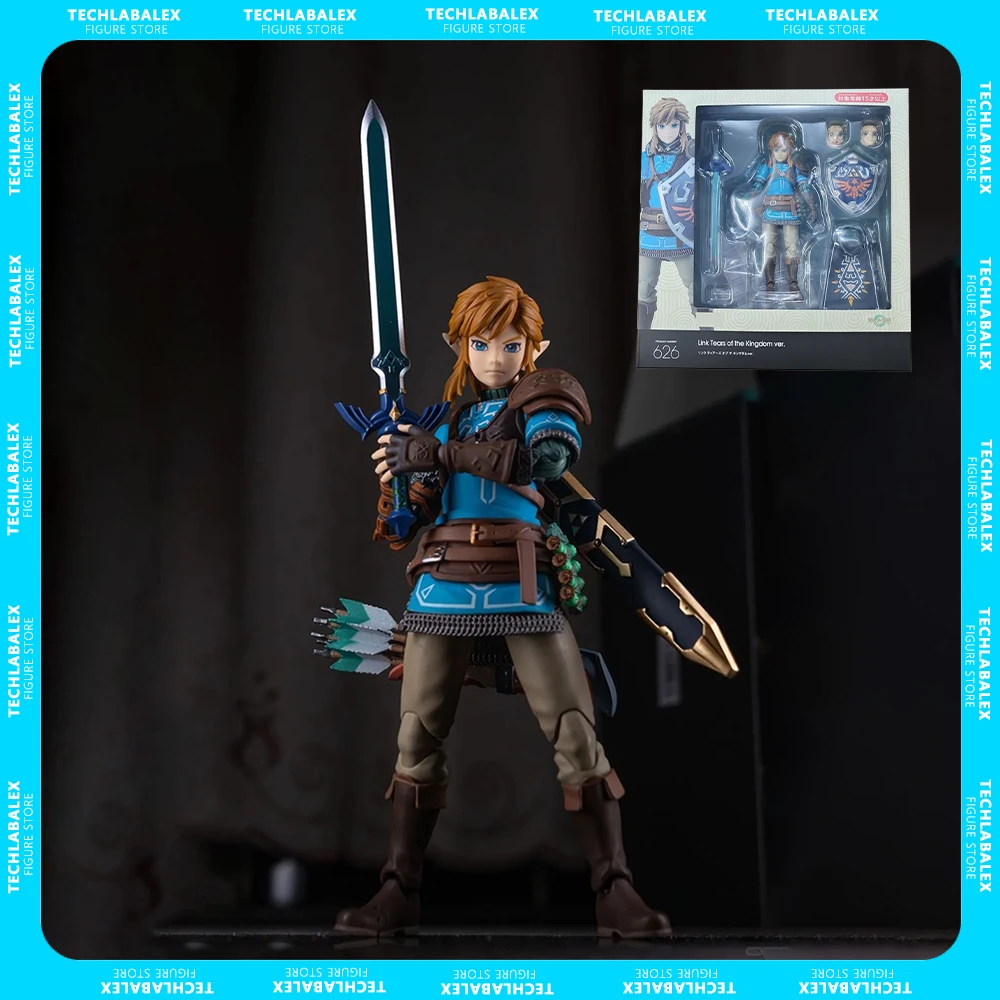 En stock: Figura de acción de Link de The Legend Of Zelda, Figma 626, Muñeco Coleccionable, Estatua Decorativa para Escritorio, Modelos de Juguetes y Hobbies