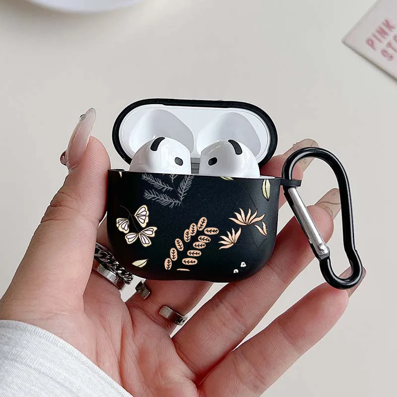 Custodia per auricolari con motivo foglie anime per Airpods 1/2 4 3 per Airpod Pro e Pro 2 Custodia protettiva regalo per amici di famiglia amante