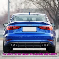 For AUDI S3 8V Sedan Pre-facelift 2013-2015 Car Rear Bumper Diffuser Rear Side Splitters Spoiler Lip Black Body Kit Accessories
