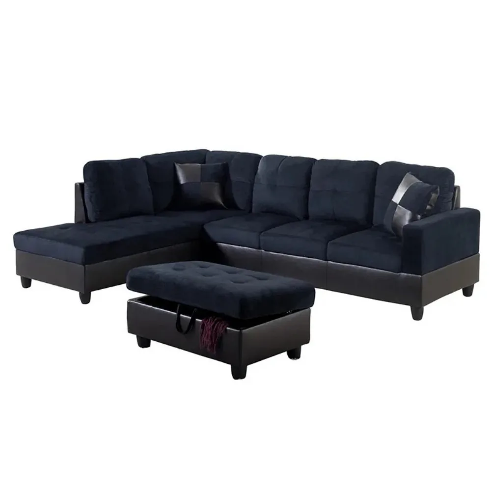 Nordic Living Room Dark Blue Brown Beige and Brown Color Lint and Couch Living Room Sofa Muebles Para El Hogar Home Furniture