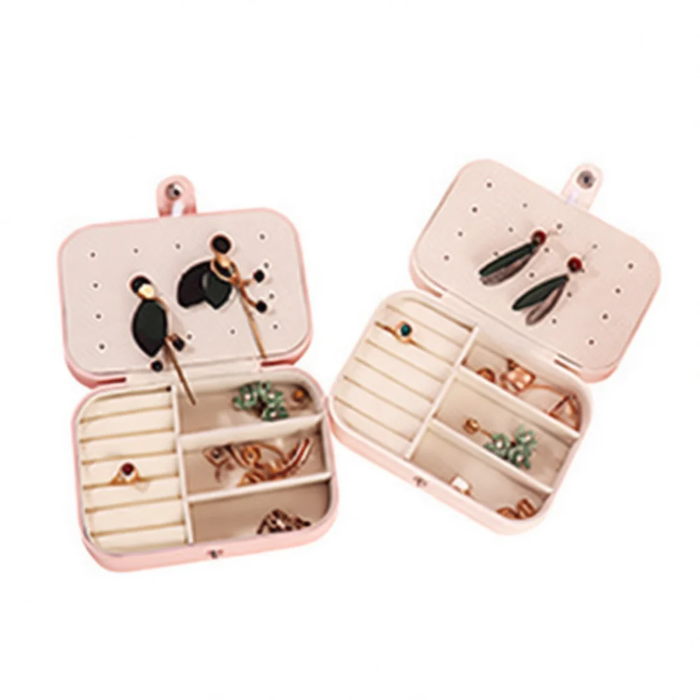 100 Slot Jewelry Organizer Box Ring Holder Display Tray With Transparent Lid For Stud Earring Collection Showcase