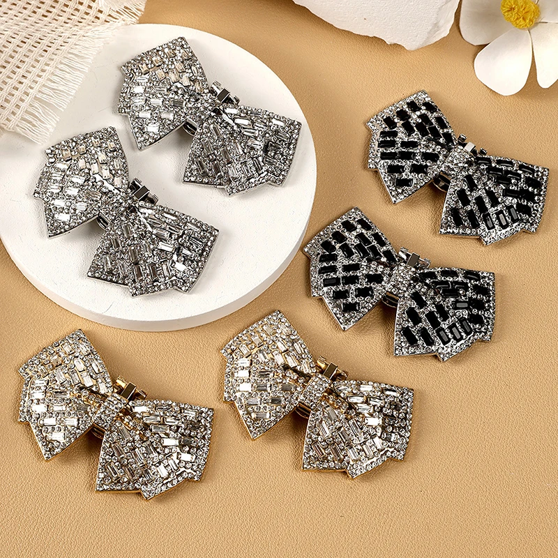 1 pz matrimonio Bowknot scarpe di cristallo Clip scarpe decorazione tacco alto fascino scarpe fibbia strass lucido Clip scarpe accessori