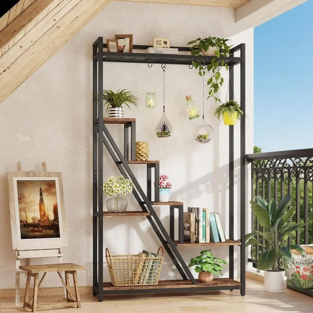 

7-Tier Plant Stand Ladder Design Plant Shelf Hanging Plant Stand for Home Garden Decoration