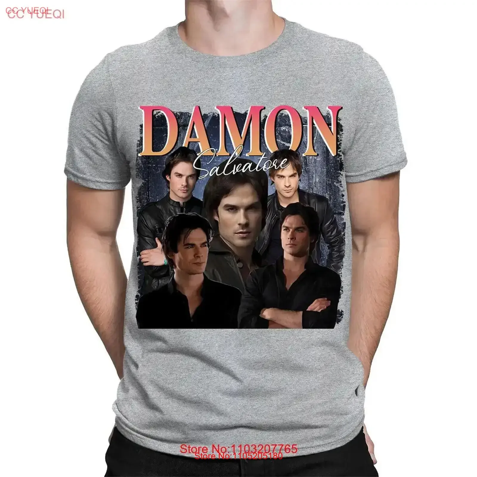 Damon Salvatore Movie Fictional Character Retro Vintage Mens T Shirt Top TA 17 vintage Washed Top For Everyday Wear Casual Soft
