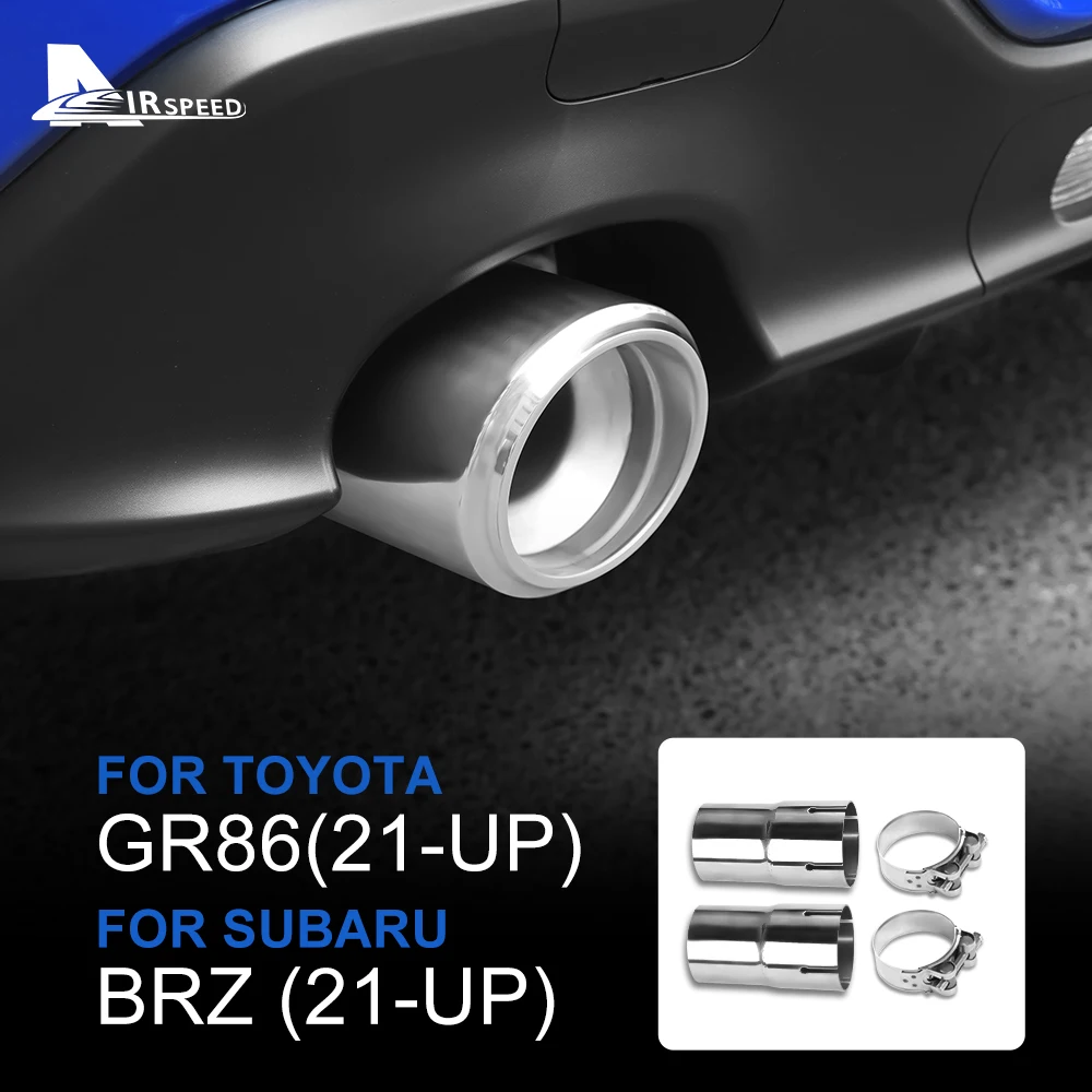 Exhaust Extension Pipe Adapter Extend For Subaru BRZ Toyota GR86 2021 2022 2023 2024 Stainless Steel Car Auto Exhaust Tip 1Pair