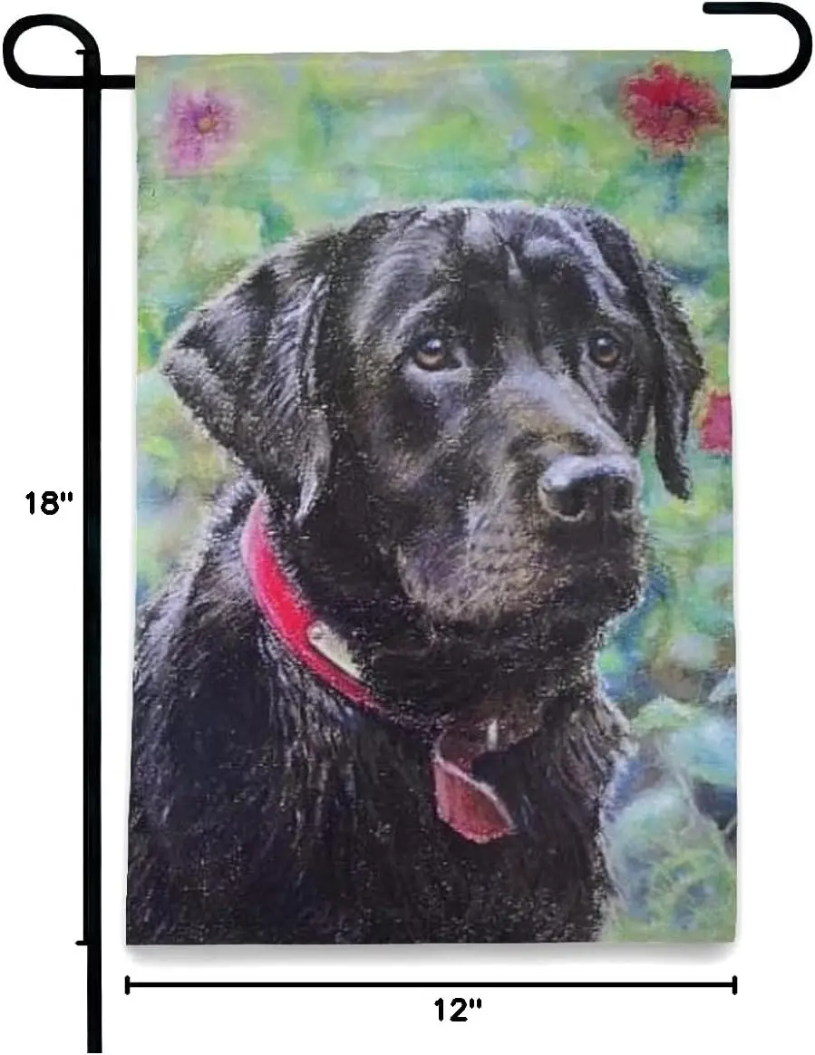 Black Labrador Retrievers Garden Flag 12x18 Inches Double Sided Welcome Home House Polyester Banner Outdoor Patio Yard Garde jjp